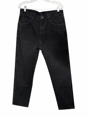 Vintage Rustler Black Denim Jeans Men’s 36x34 100% Cotton Straight Leg